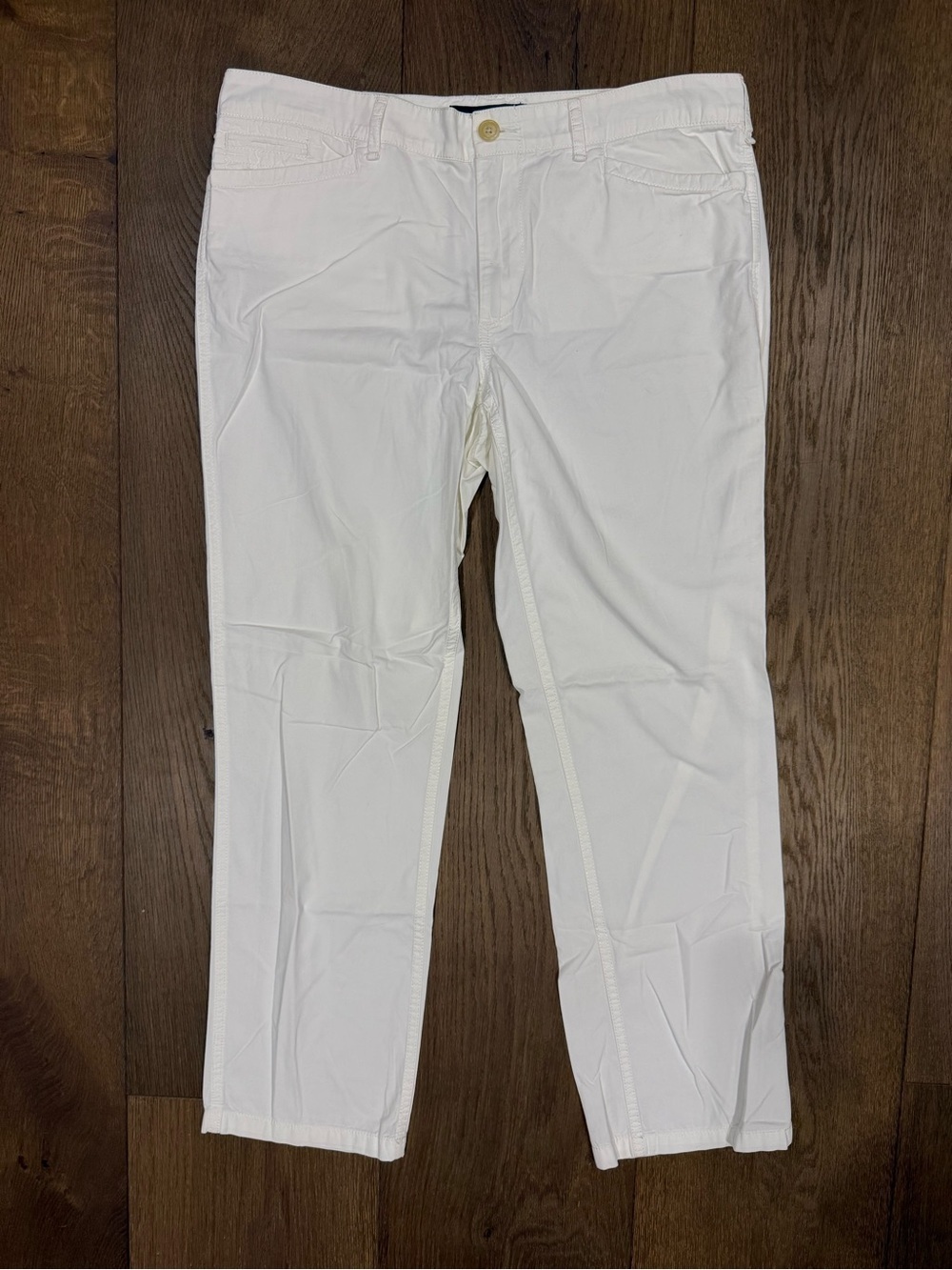 LRL Lauren Ralph Lauren Women's White Chino Pants - Classic Straight Leg